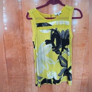 NEXT yellow floral tank top size 12